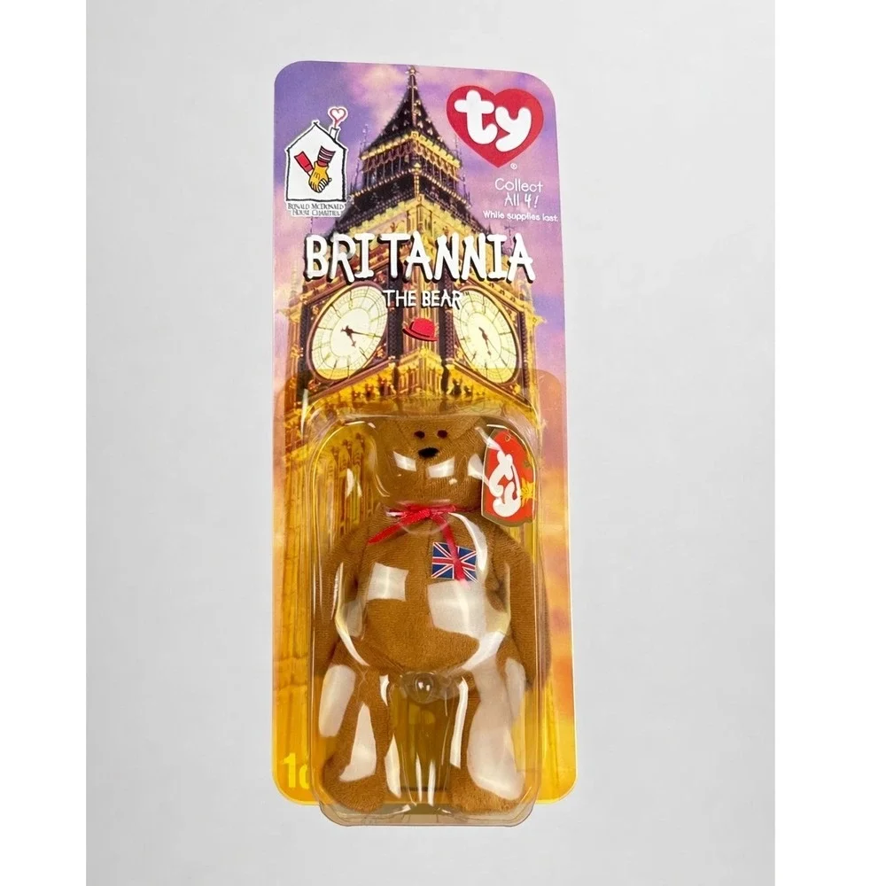Vintage Ty Teenie Beanie Baby Britannia Bear McDonalds 1999 Sealed International